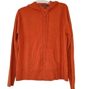 Lena Jeans Rust Orange Zip Hoodie Relaxed Fit Long Sleeve Women's X-Large